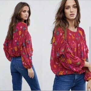 Free People Wild Flower Honey Red Berry Floral